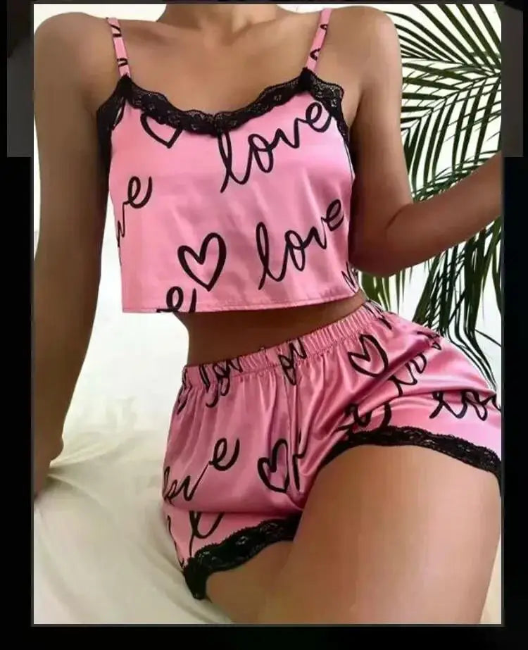 طقم بيجامات قصير مثير للنساء، ملابس منزلية، ملابس نوم، بيجامات صيفية، ملابس داخلية، ملابس داخلية، ملابس نوم نسائية