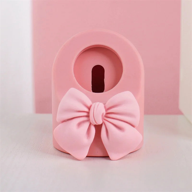 Cute 3D Bowknot Pink Wireless Charger Stand for Apple Watch
