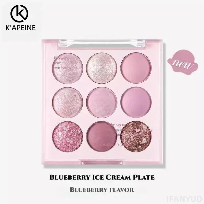 Ice Cream Eyeshadow Palette Korean Eye Makeup Palette Long Lasting Glitter Rose Blush Purple Eye Shadows Korean Women Cosmetics