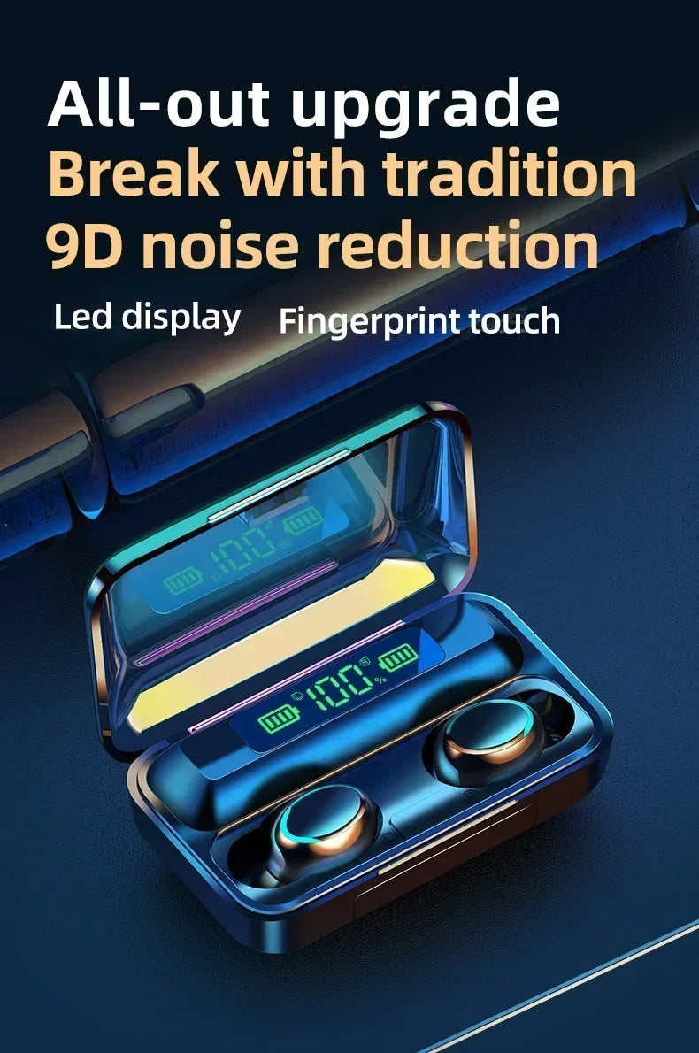 New F9 Bluetooth Headphones β 9D Stereo, High Bass Sport Earphones with Touch Control and Waterproof Design