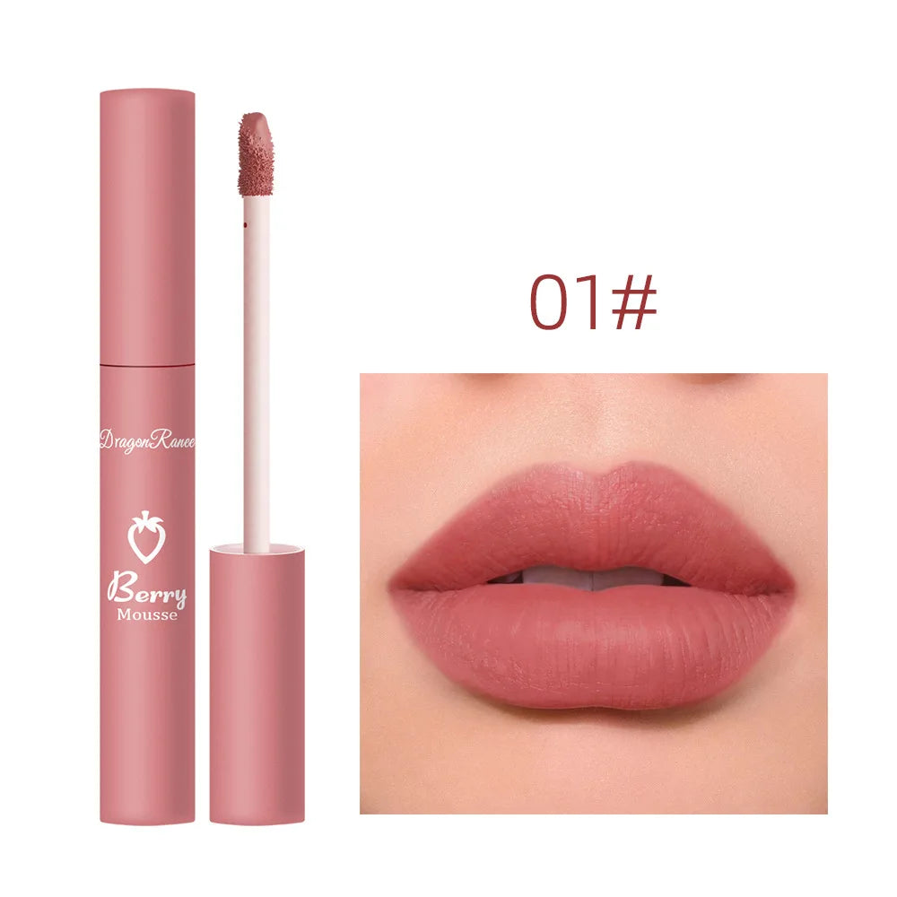 New 12 Color Matte Lip Gloss Velvet Texture Waterproof Moisturize Liquid Lipstick Lasting Non-stick Cup Fashion Cosmetics 5ml