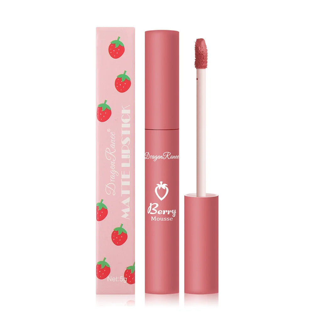 New 12 Color Matte Lip Gloss Velvet Texture Waterproof Moisturize Liquid Lipstick Lasting Non-stick Cup Fashion Cosmetics 5ml
