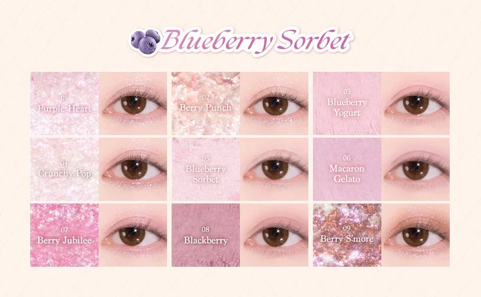 Ice Cream Eyeshadow Palette Korean Eye Makeup Palette Long Lasting Glitter Rose Blush Purple Eye Shadows Korean Women Cosmetics