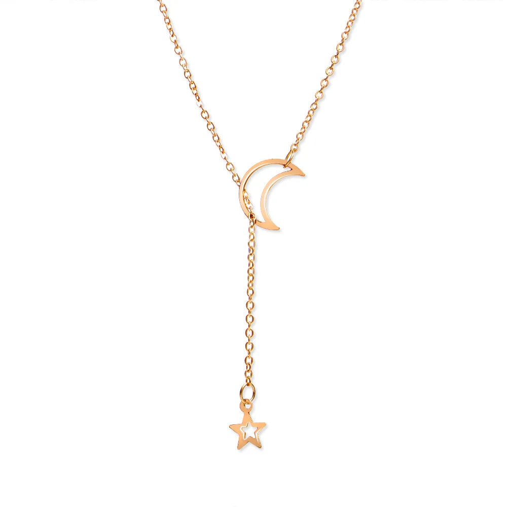 New Simple Moon Star Pendant Choker Necklace โ Trendy Party Jewelry