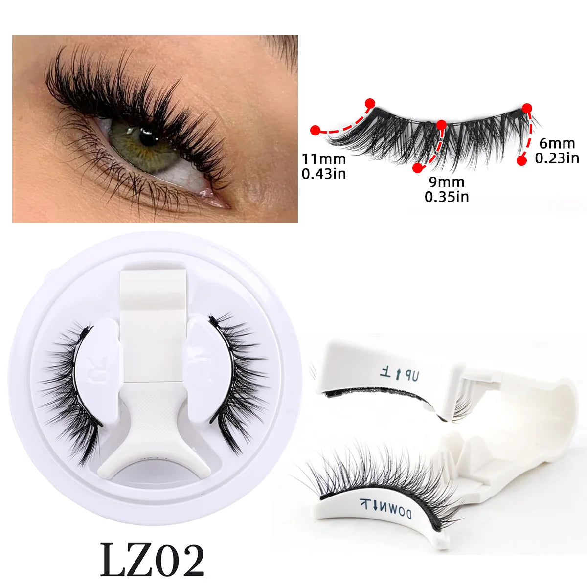 Magnetic Eyelashes 1/2 Pairs Handmade 3D Mink Lashes Reusable False Eyelashes Set Natural Long Fake Eyelash Makeup Tweezers Tool
