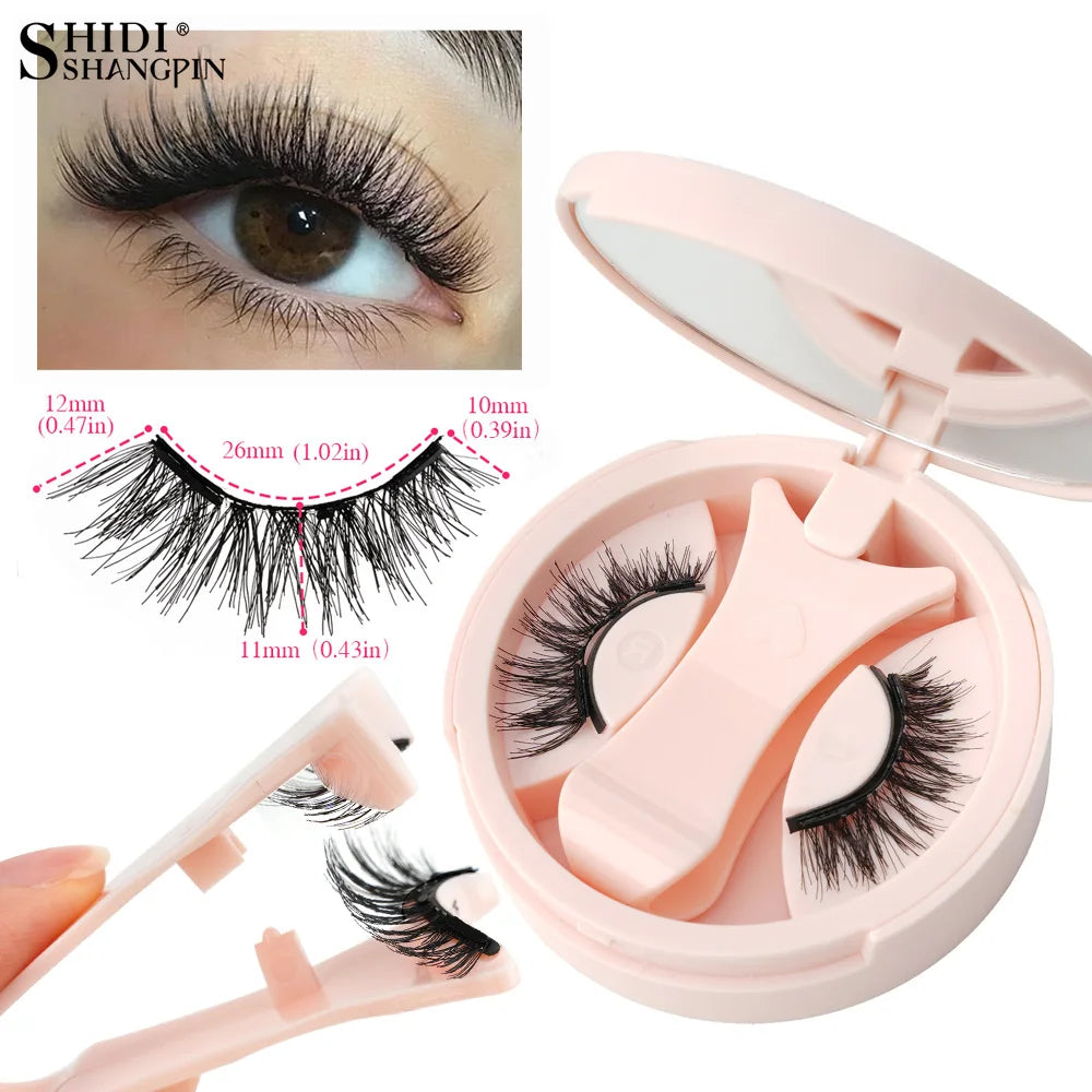 Magnetic Eyelashes 1/2 Pairs Handmade 3D Mink Lashes Reusable False Eyelashes Set Natural Long Fake Eyelash Makeup Tweezers Tool