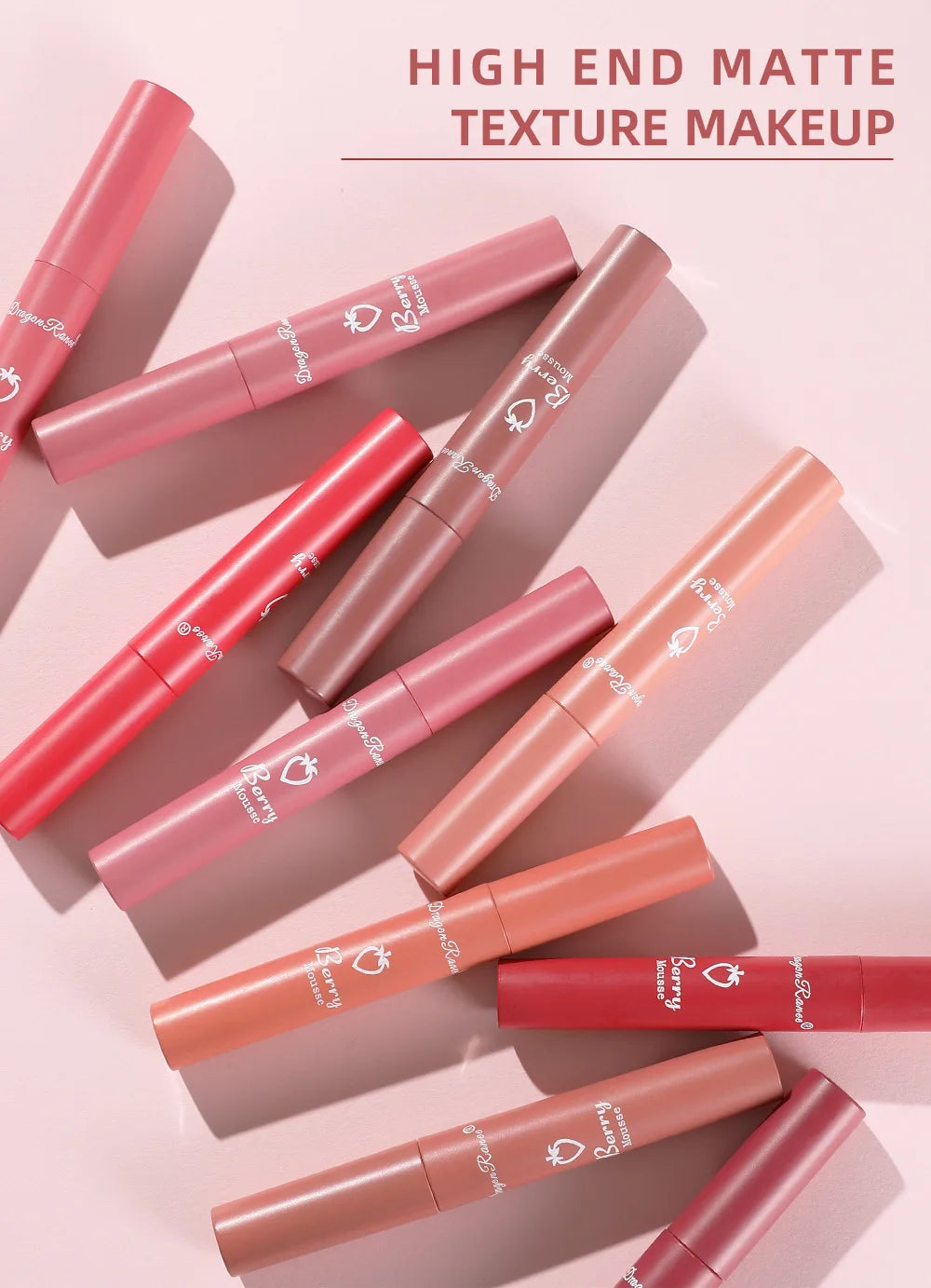 New 12 Color Matte Lip Gloss Velvet Texture Waterproof Moisturize Liquid Lipstick Lasting Non-stick Cup Fashion Cosmetics 5ml