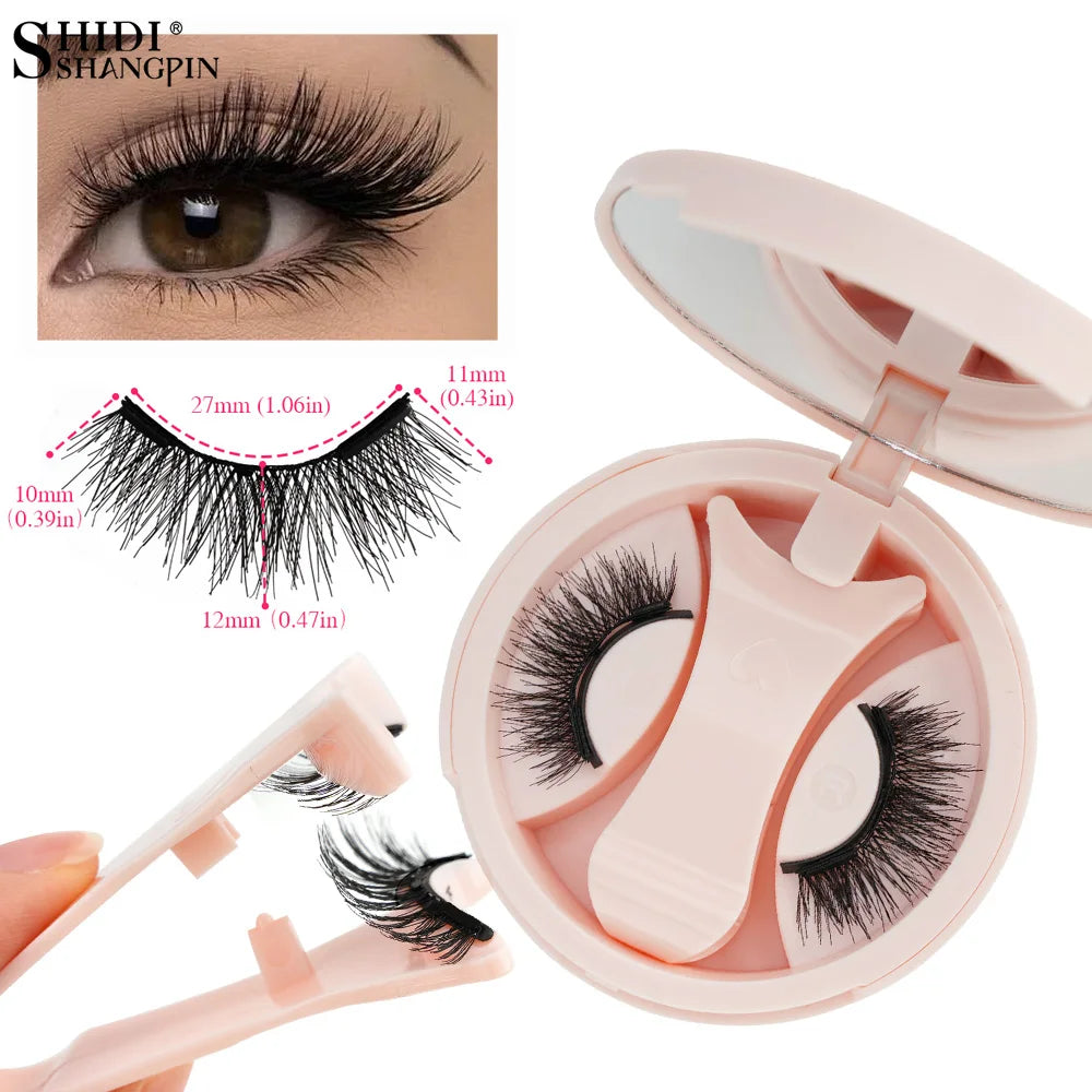 Magnetic Eyelashes 1/2 Pairs Handmade 3D Mink Lashes Reusable False Eyelashes Set Natural Long Fake Eyelash Makeup Tweezers Tool