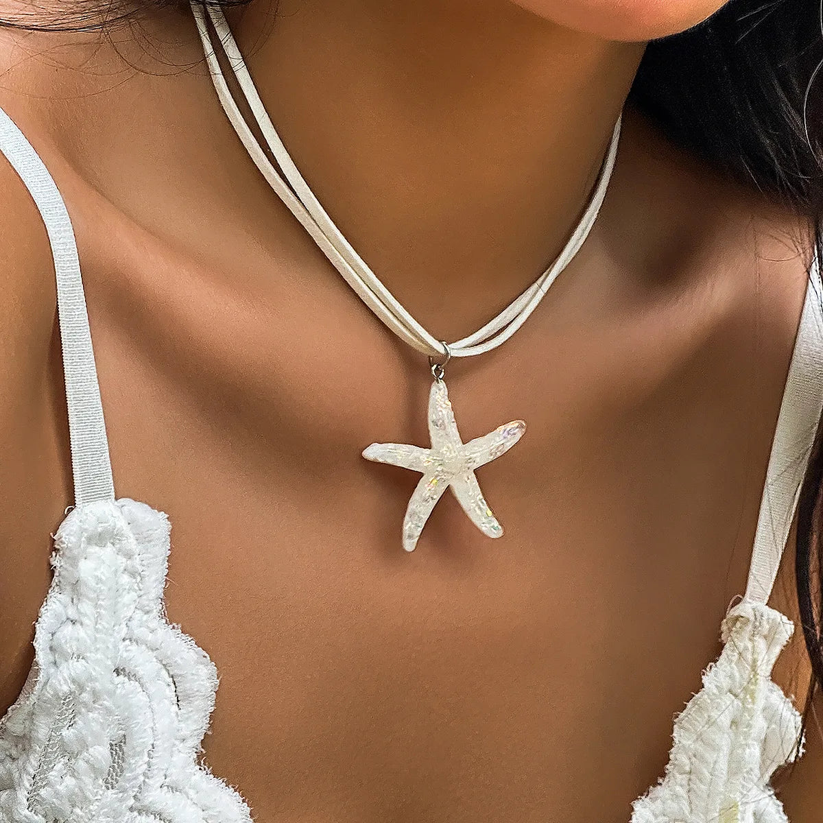 2025 Multi-Layered Starfish Pendant Necklace – Boho Beach Style for Women 🌊⭐