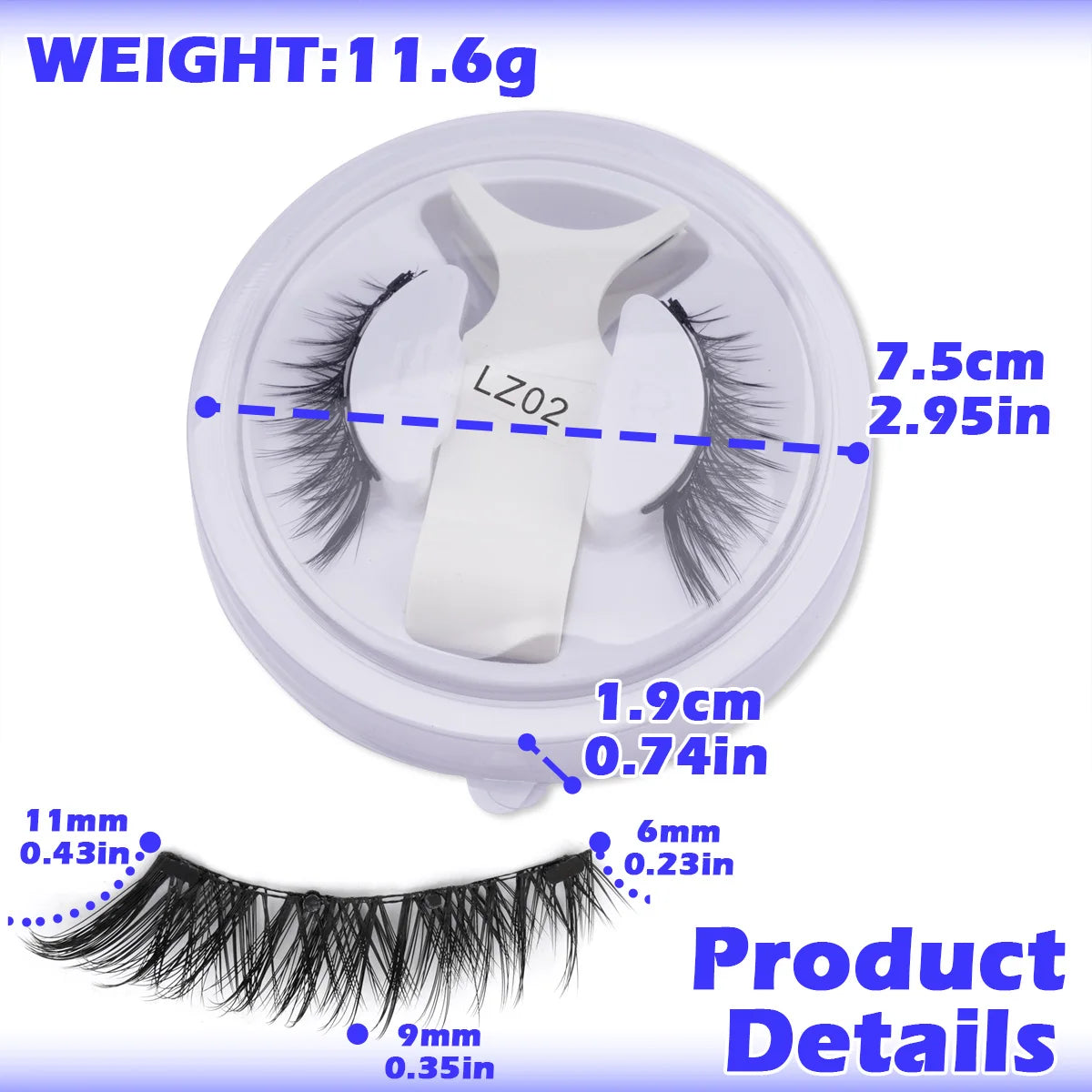 Magnetic Eyelashes 1/2 Pairs Handmade 3D Mink Lashes Reusable False Eyelashes Set Natural Long Fake Eyelash Makeup Tweezers Tool