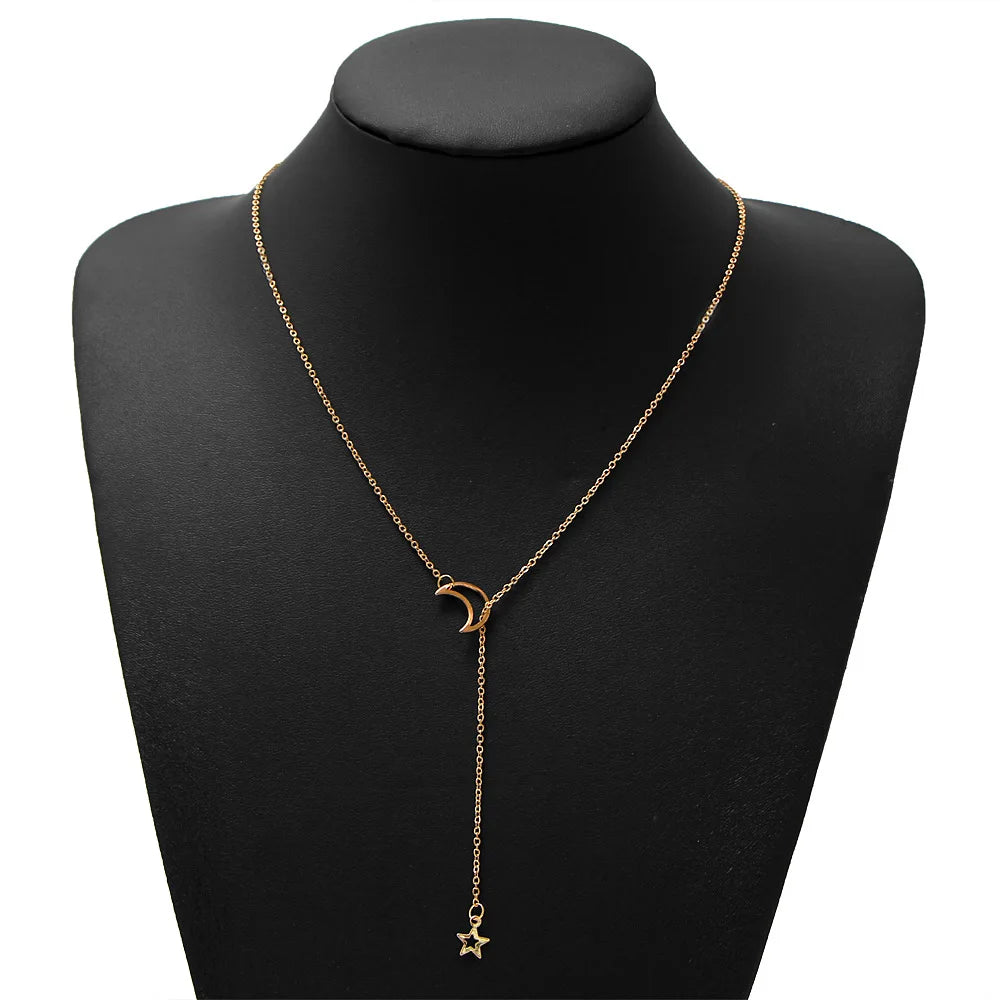 New Simple Moon Star Pendant Choker Necklace โ Trendy Party Jewelry