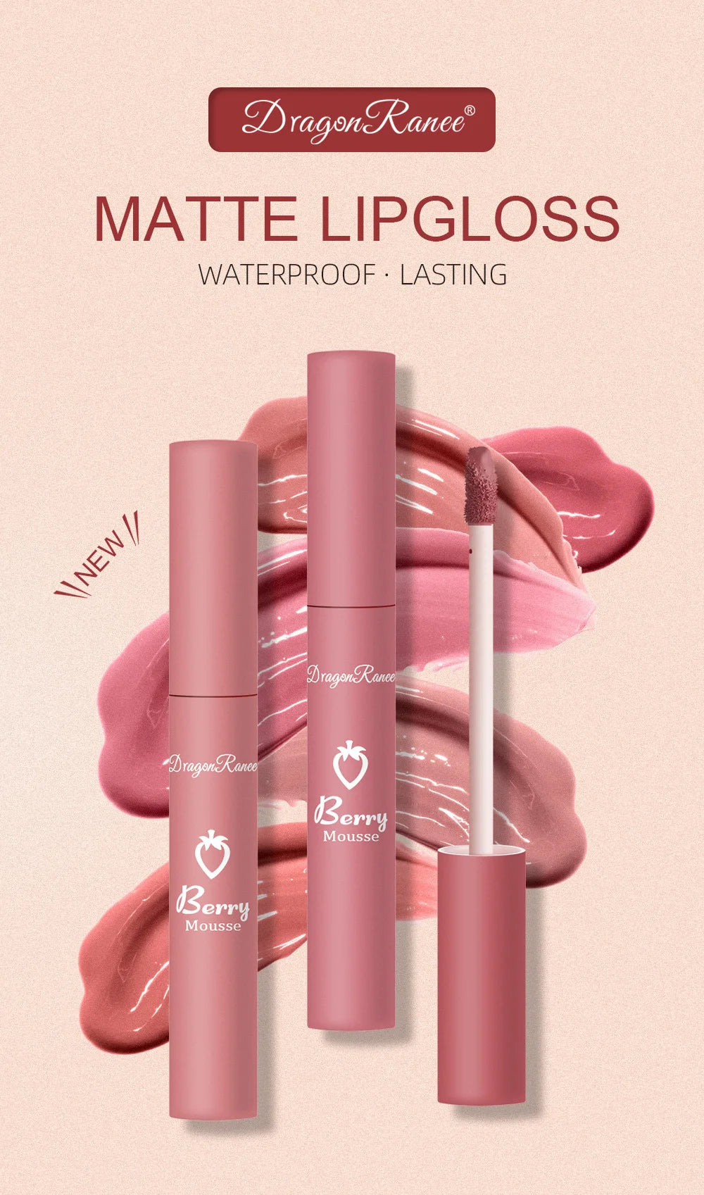 New 12 Color Matte Lip Gloss Velvet Texture Waterproof Moisturize Liquid Lipstick Lasting Non-stick Cup Fashion Cosmetics 5ml