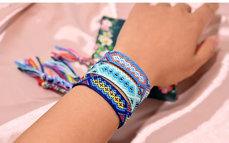 12 Colors Bohemia Friendship Tassel Bracelet for Women β Cotton Rope Weaving Fashion Beach Boho Bracelet