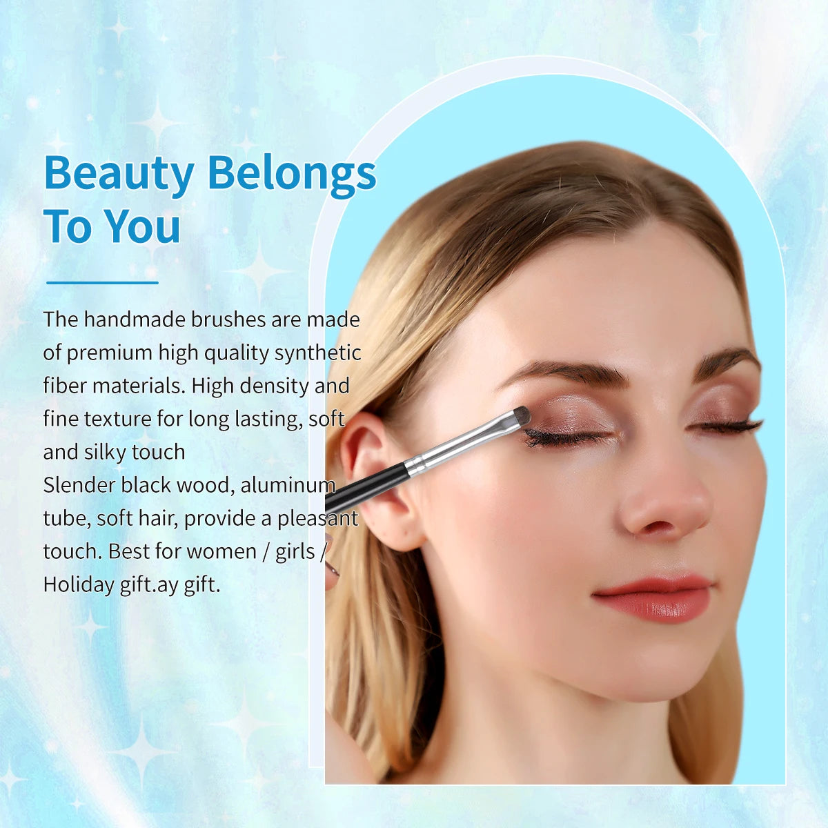 OVW Eyeliner Brush Set 6PCS Dry and Wet Eyeliner Cream/Powder Eyeshadow Smudging Makeup Tool