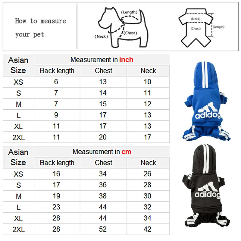 Adidog Clothes β Dog Jumpsuit Hoodie Sweatshirt