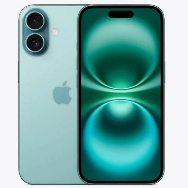 هاتف iPhone 16 الأصلي بشريحة مادية 6.1 بوصة A18 هاتف محمول 5G مفتوح من Apple Face ID 8GB + 128/256/512GB هاتف ذكي ثنائي الشريحة