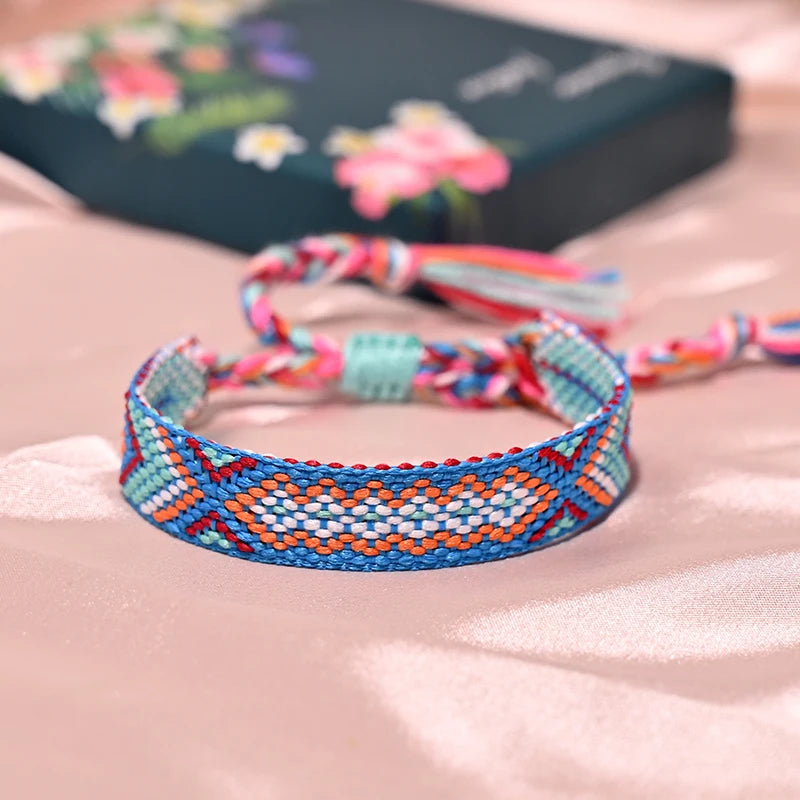 12 Colors Bohemia Friendship Tassel Bracelet for Women β Cotton Rope Weaving Fashion Beach Boho Bracelet
