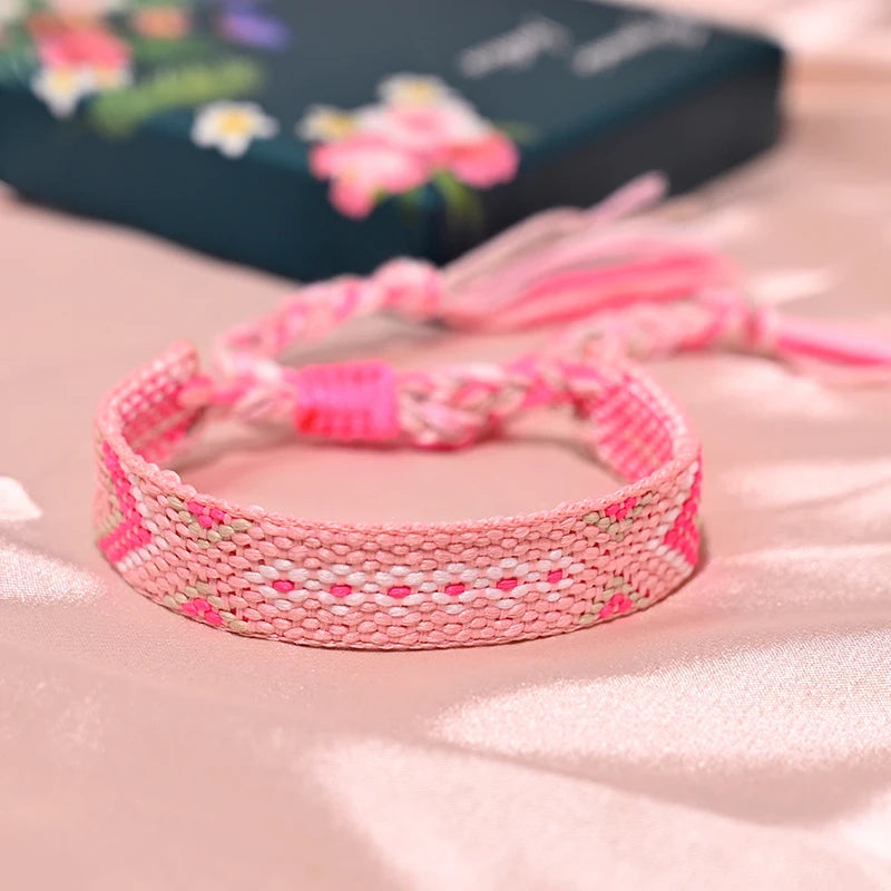 12 Colors Bohemia Friendship Tassel Bracelet for Women β Cotton Rope Weaving Fashion Beach Boho Bracelet