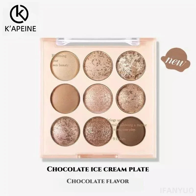 Ice Cream Eyeshadow Palette Korean Eye Makeup Palette Long Lasting Glitter Rose Blush Purple Eye Shadows Korean Women Cosmetics