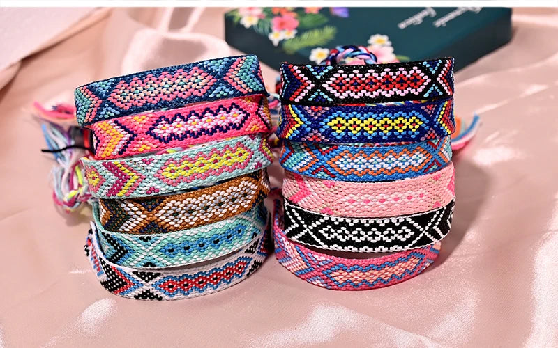 12 Colors Bohemia Friendship Tassel Bracelet for Women β Cotton Rope Weaving Fashion Beach Boho Bracelet