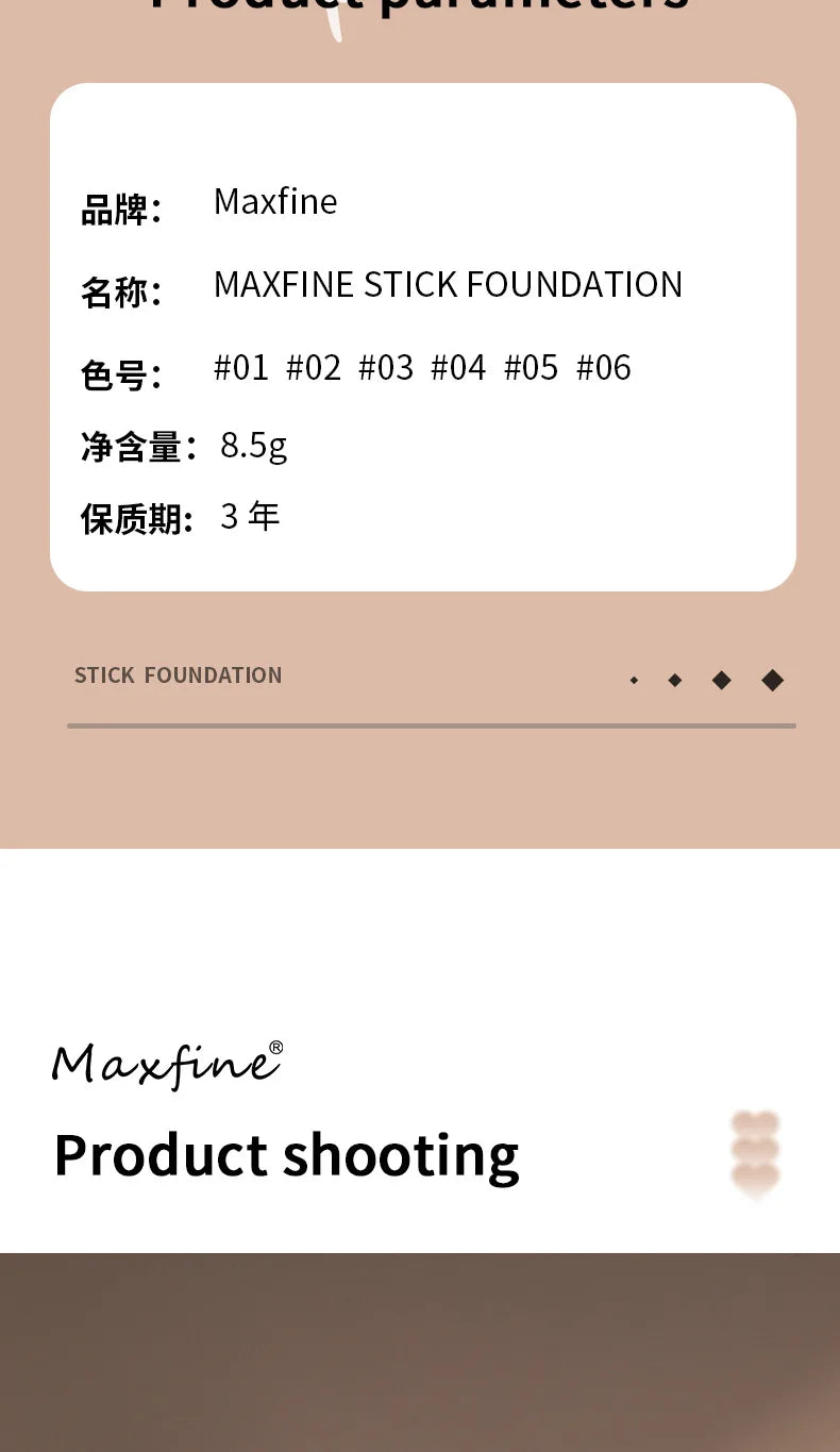 New 6 Color Foundation Stick Natural Lasting Waterproof Fashion Multi-functional Concealer Foundation Make-up for All Skin Types