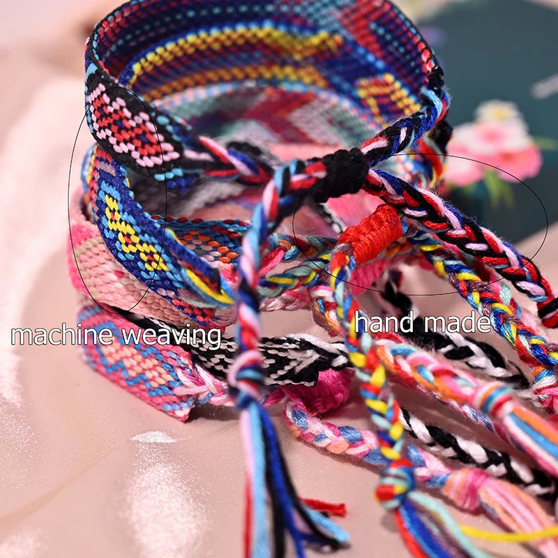 12 Colors Bohemia Friendship Tassel Bracelet for Women β Cotton Rope Weaving Fashion Beach Boho Bracelet