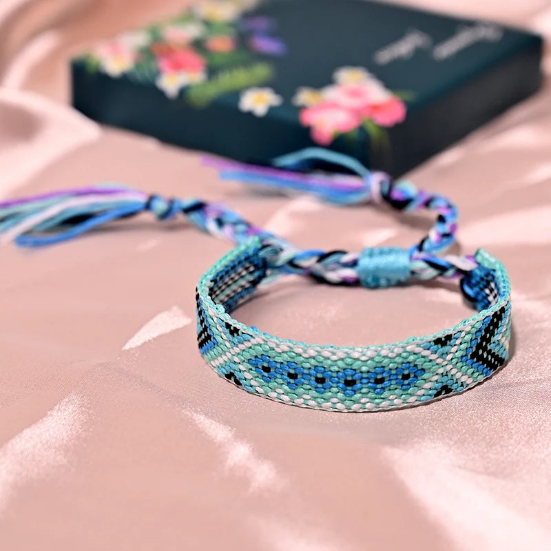 12 Colors Bohemia Friendship Tassel Bracelet for Women β Cotton Rope Weaving Fashion Beach Boho Bracelet