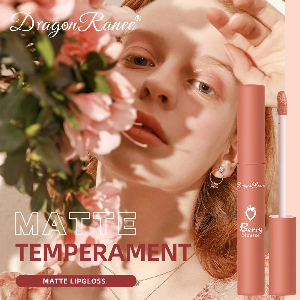 New 12 Color Matte Lip Gloss Velvet Texture Waterproof Moisturize Liquid Lipstick Lasting Non-stick Cup Fashion Cosmetics 5ml