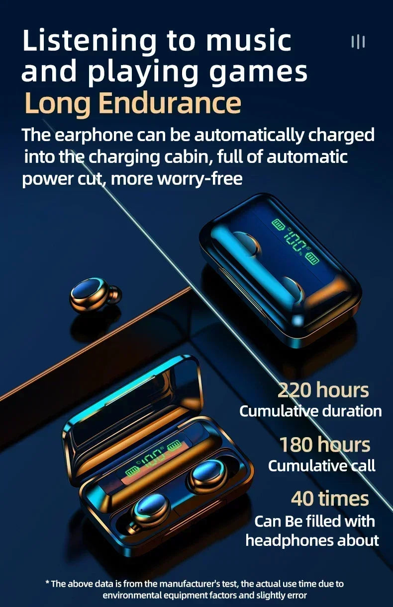 New F9 Bluetooth Headphones β 9D Stereo, High Bass Sport Earphones with Touch Control and Waterproof Design
