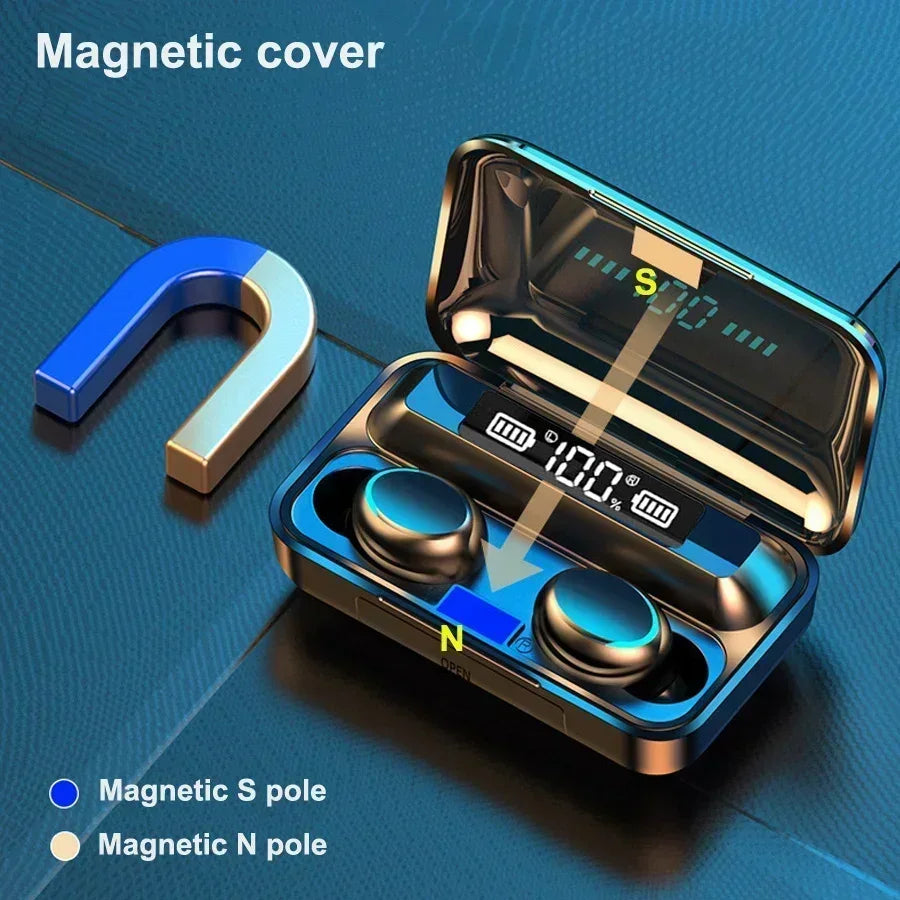 New F9 Bluetooth Headphones β 9D Stereo, High Bass Sport Earphones with Touch Control and Waterproof Design