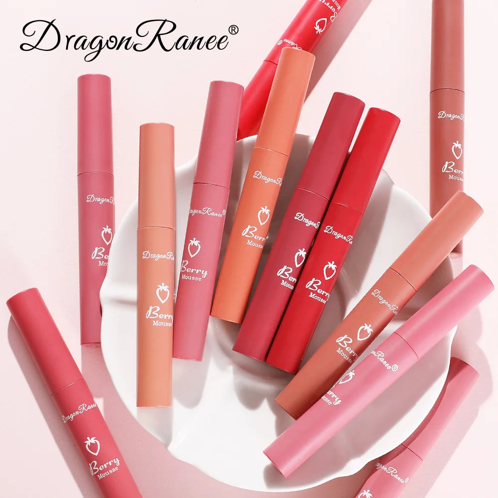 New 12 Color Matte Lip Gloss Velvet Texture Waterproof Moisturize Liquid Lipstick Lasting Non-stick Cup Fashion Cosmetics 5ml