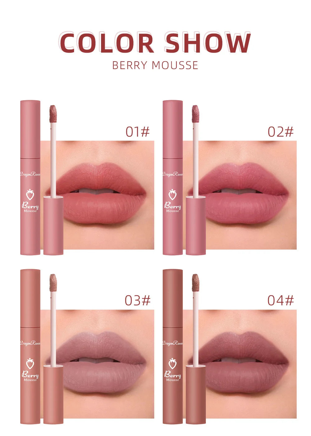 New 12 Color Matte Lip Gloss Velvet Texture Waterproof Moisturize Liquid Lipstick Lasting Non-stick Cup Fashion Cosmetics 5ml