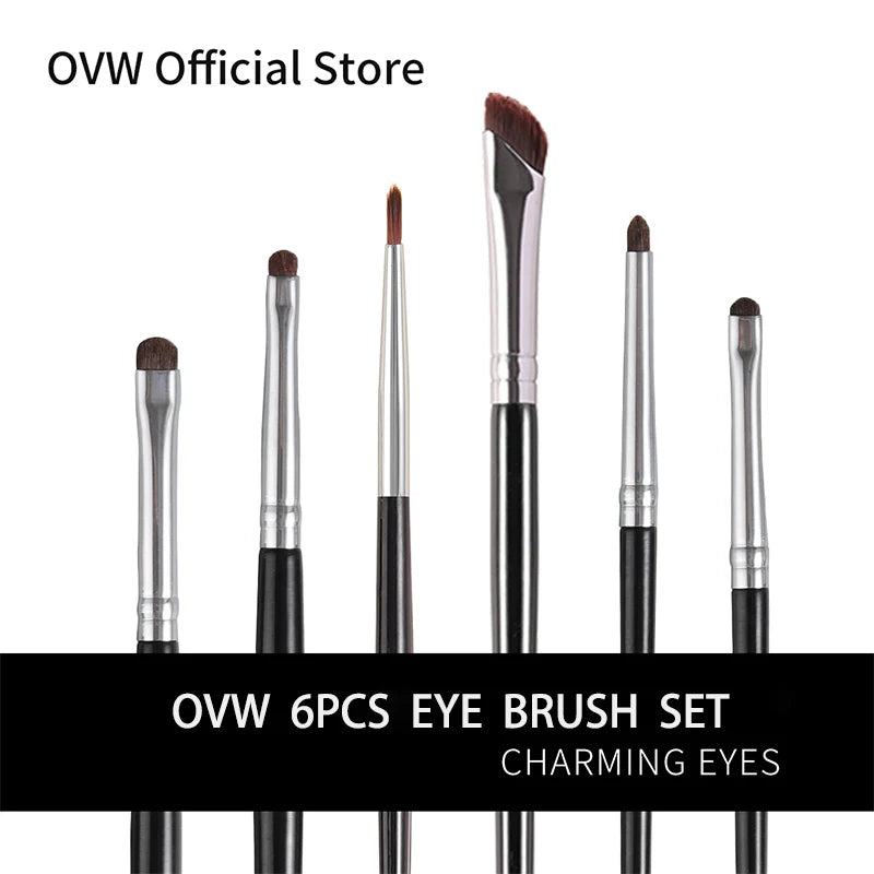 OVW Eyeliner Brush Set 6PCS Dry and Wet Eyeliner Cream/Powder Eyeshadow Smudging Makeup Tool