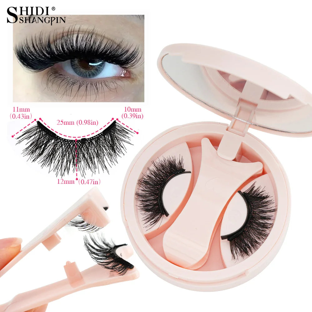 Magnetic Eyelashes 1/2 Pairs Handmade 3D Mink Lashes Reusable False Eyelashes Set Natural Long Fake Eyelash Makeup Tweezers Tool