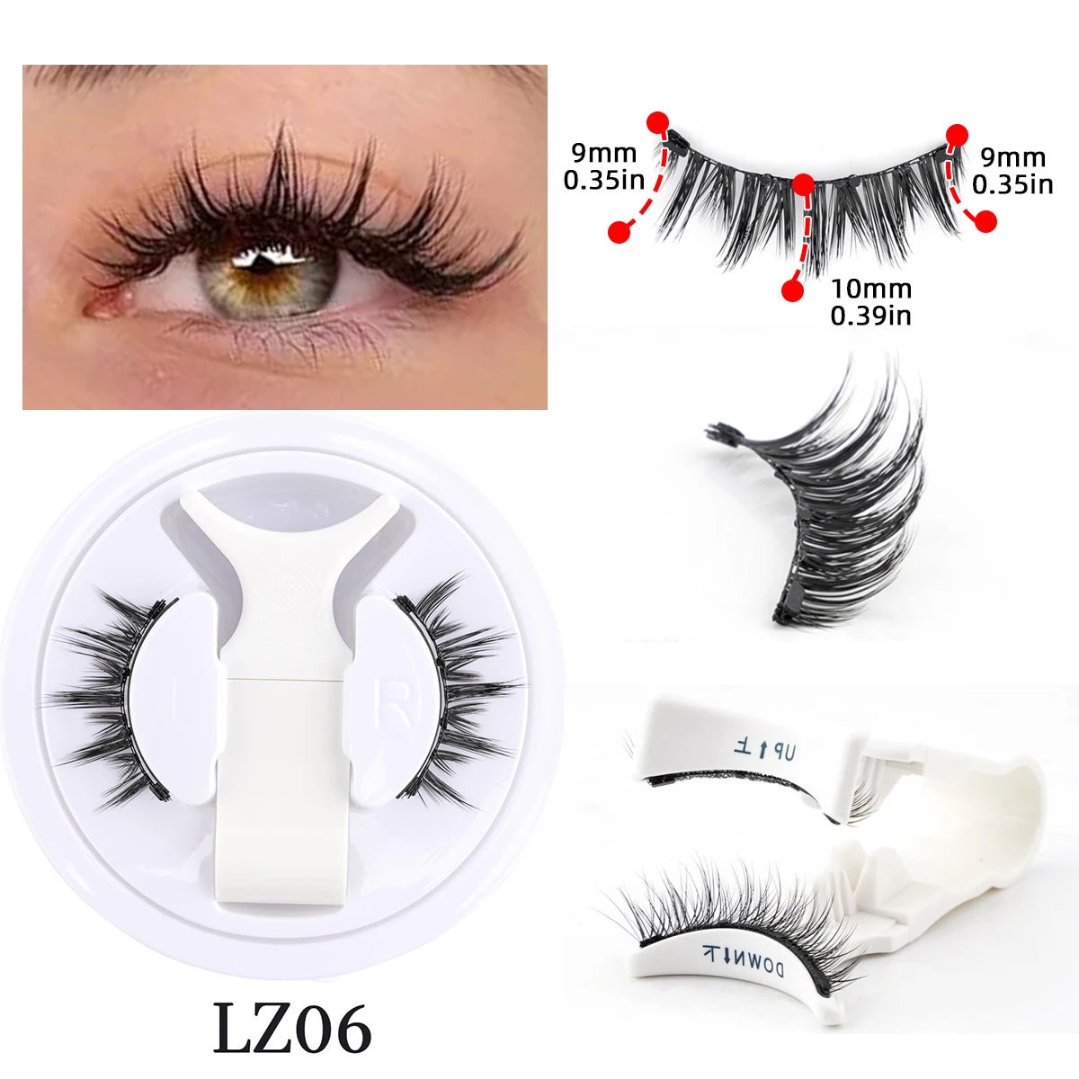 Magnetic Eyelashes 1/2 Pairs Handmade 3D Mink Lashes Reusable False Eyelashes Set Natural Long Fake Eyelash Makeup Tweezers Tool