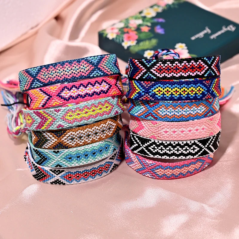 12 Colors Bohemia Friendship Tassel Bracelet for Women β Cotton Rope Weaving Fashion Beach Boho Bracelet