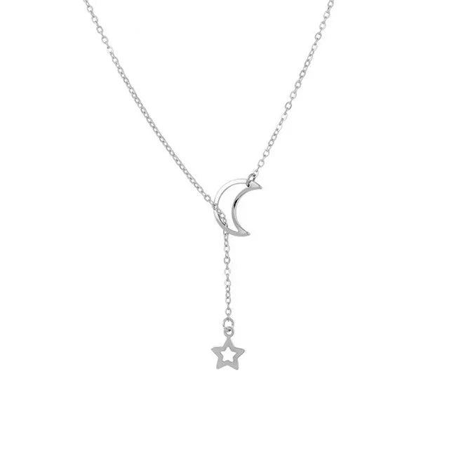 New Simple Moon Star Pendant Choker Necklace โ Trendy Party Jewelry
