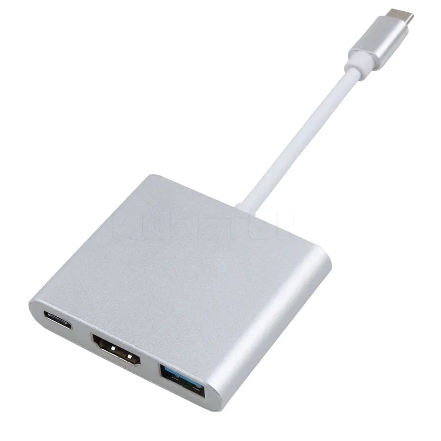 محول USB Type-C إلى HDMI 3 في 1 - HDMI بدقة 4K، وUSB 3.0، وشحن سريع PD