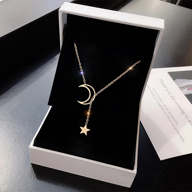 New Simple Moon Star Pendant Choker Necklace โ Trendy Party Jewelry