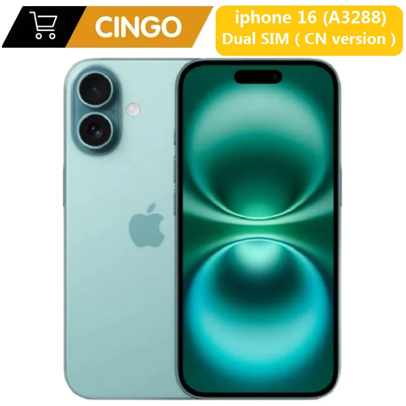 هاتف iPhone 16 الأصلي بشريحة مادية 6.1 بوصة A18 هاتف محمول 5G مفتوح من Apple Face ID 8GB + 128/256/512GB هاتف ذكي ثنائي الشريحة