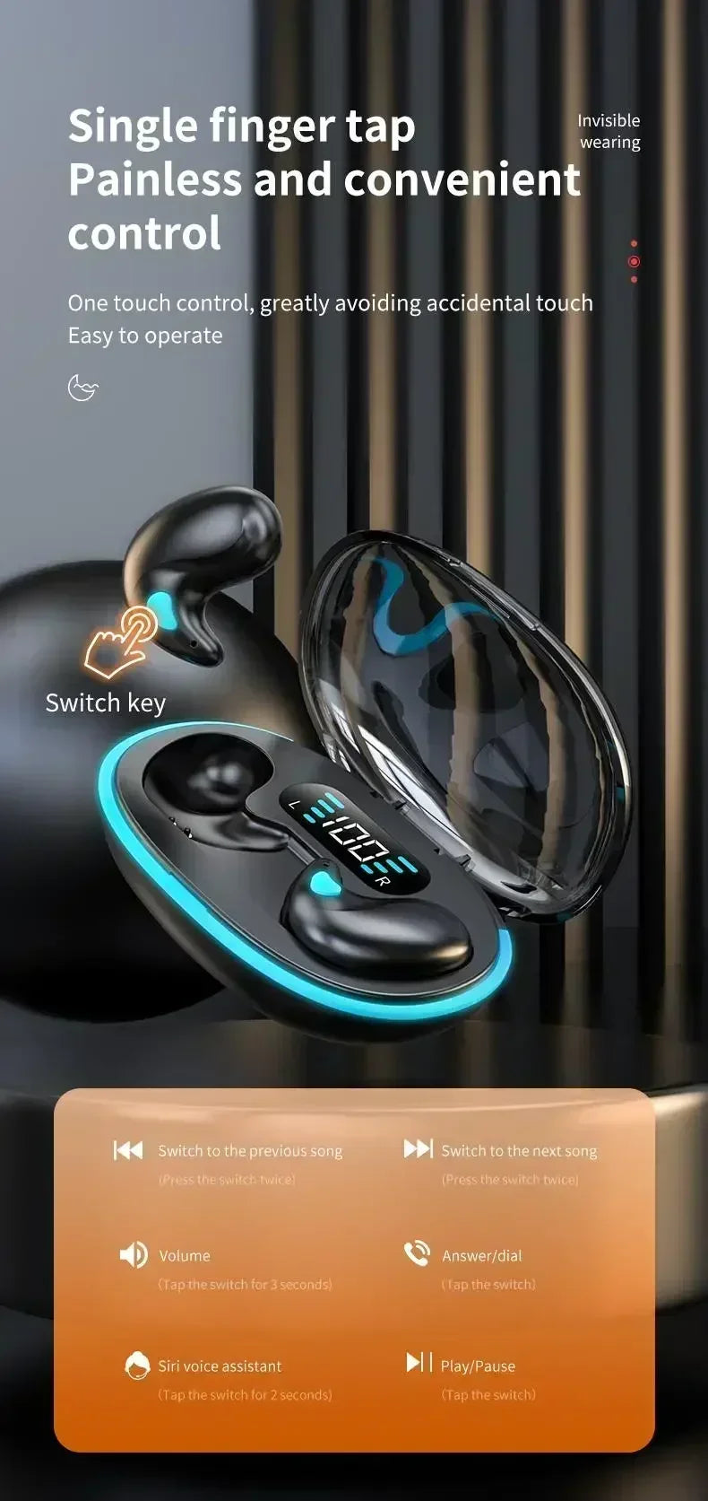 X55 Wireless Sleep Earphones β Noise Reduction & Bluetooth Headset