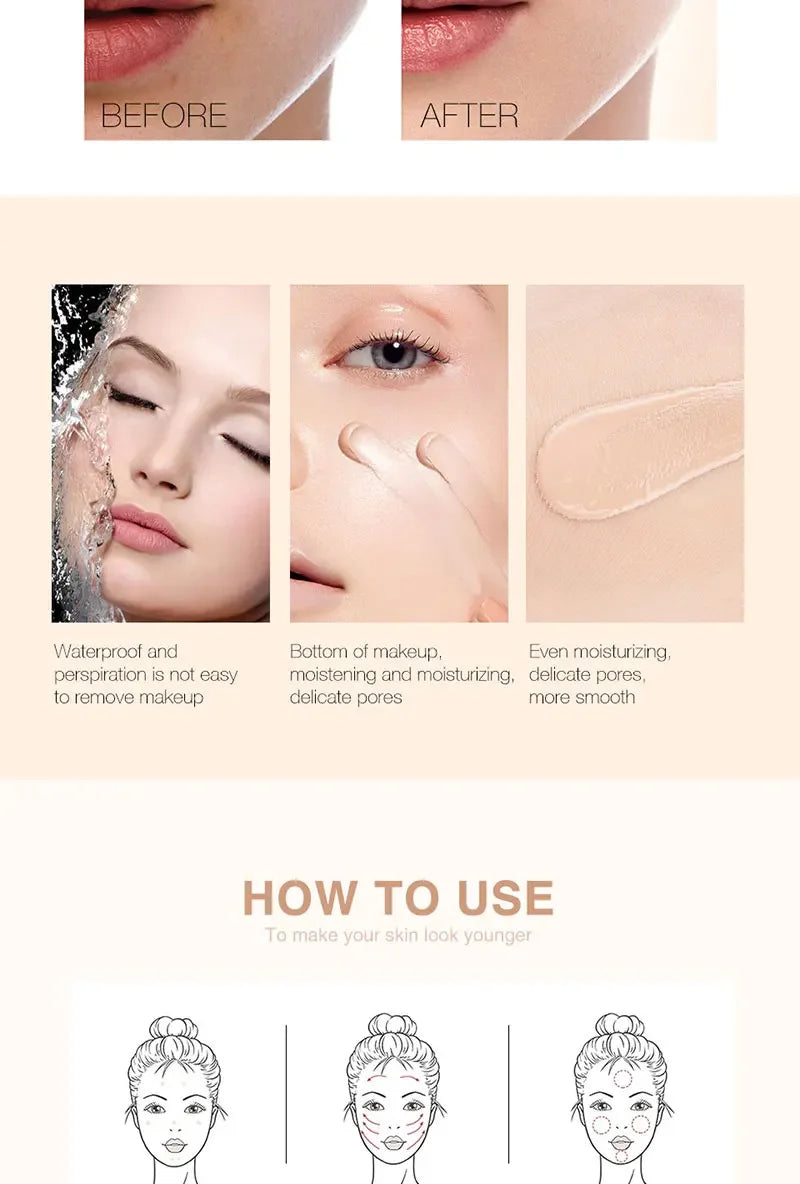 كريم أساس سائل يغطي العيوب بشكل طبيعي دون أن يترك آثار بودرة، كريم أساس عادي، كريم أساس شفاف، يخفي العيوب