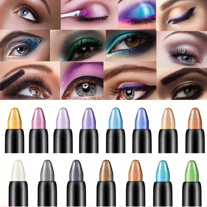 Pearlescent silkworm eyeshadow pen lasting waterproof and not blooming Shiny pearlescent gel pen 16 color eye shadow pen
