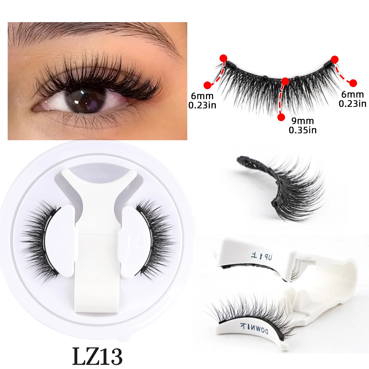 Magnetic Eyelashes 1/2 Pairs Handmade 3D Mink Lashes Reusable False Eyelashes Set Natural Long Fake Eyelash Makeup Tweezers Tool