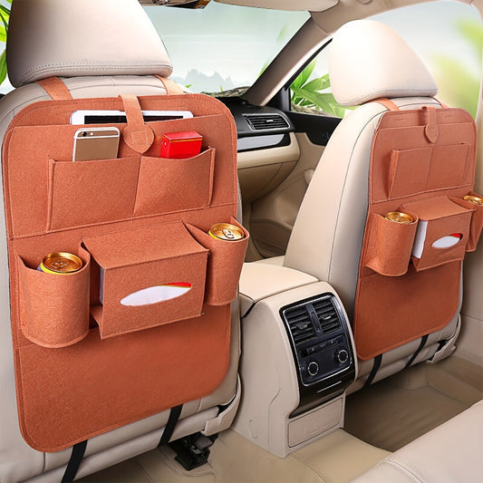 1pc Felt Car Seat Storage Bag - Perfect For Storing Interior Supplies, Children'S Goods & More - Backrest Mounted!