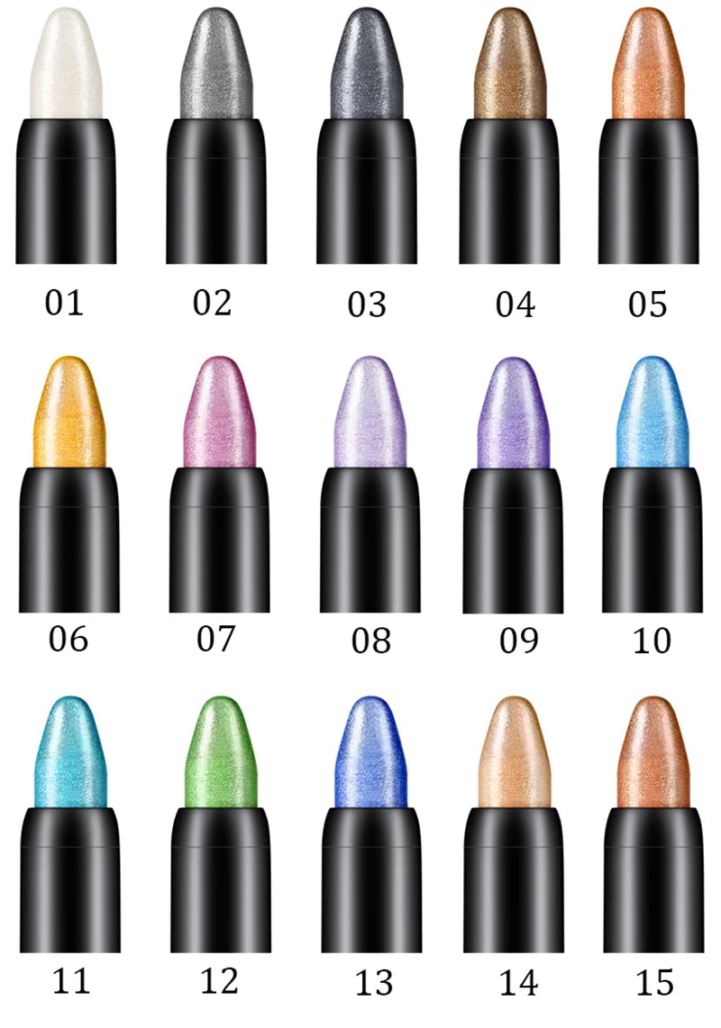 Pearlescent silkworm eyeshadow pen lasting waterproof and not blooming Shiny pearlescent gel pen 16 color eye shadow pen