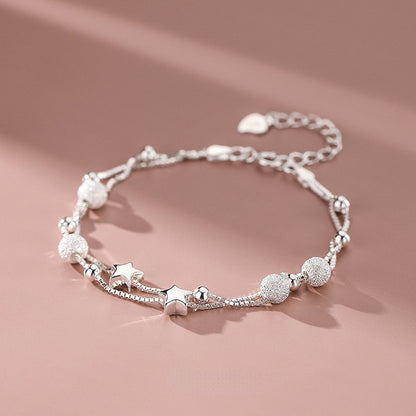 925 Sterling Silver Beautiful Stars Bracelet – Korean Fashion Designer Jewelry