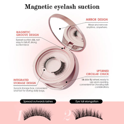 Magnetic Eyelashes 1/2 Pairs Handmade 3D Mink Lashes Reusable False Eyelashes Set Natural Long Fake Eyelash Makeup Tweezers Tool