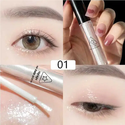 Liquid Glitter Eyeliner Eyeshadow Shiny Metallic Eyeliner Pen Diamond Shimmer Waterproof Eye Beauty Party Women Makeup Wholesale