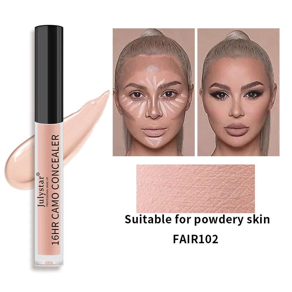 Julystar 6 Color Concealer Waterproof Portable Concealer Speckle Tattoo Cover Up Skin Liquid Foundation 16 Hr Lasting Cosmetics